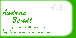 andras bendl business card